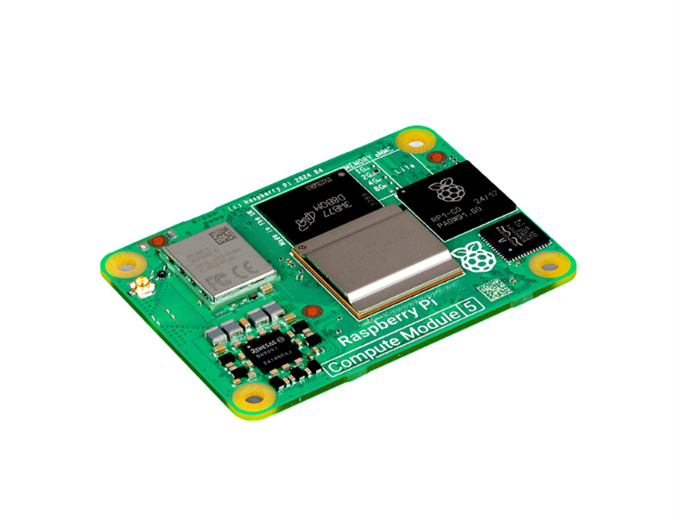 Raspberry Pi Compute Module 5- 4GB RAM, 32GB eMMC, 2.4/5.0GHz Wi-Fi & Bluetooth 5.0 (CM5104032)