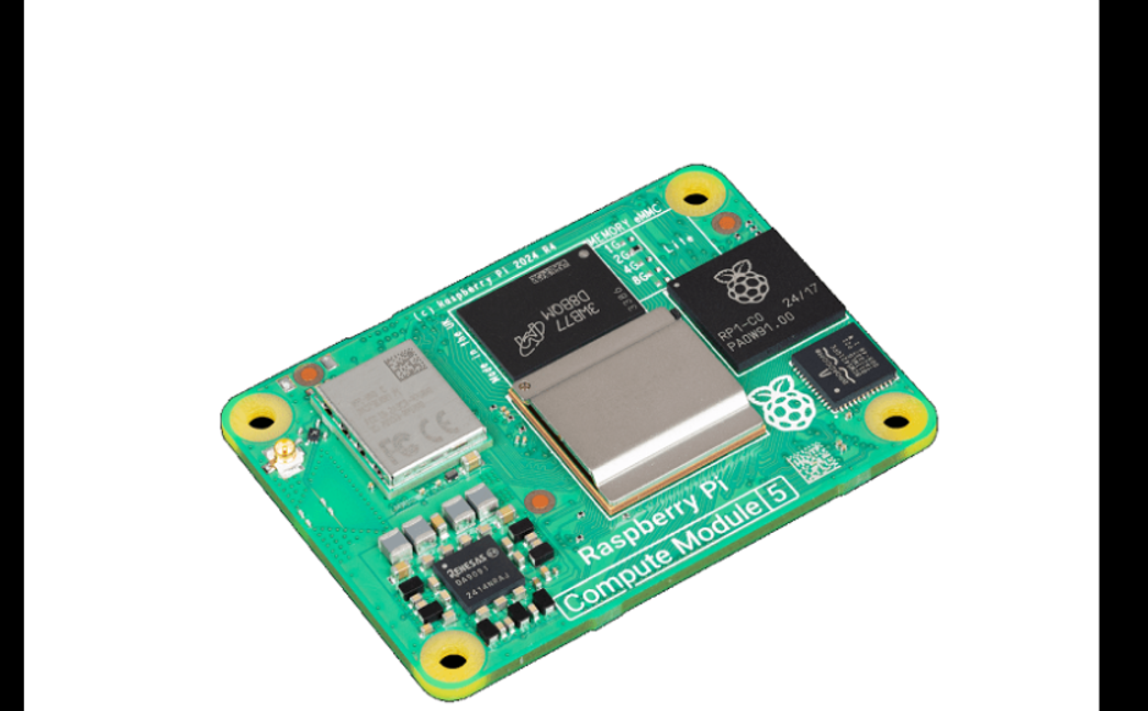Raspberry Pi Compute Module 5- 8GB RAM, 16GB eMMC, 2.4/5.0GHz Wi-Fi & Bluetooth 5.0 CM5108016